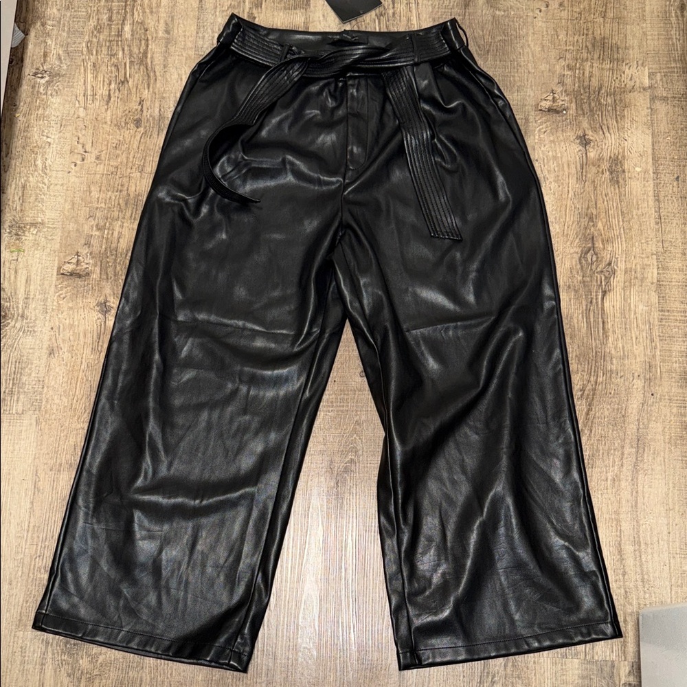 Marc New York Black Faux Leather Women's Pants